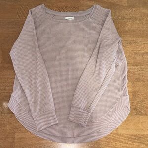 Maurices Pink Waffle Knit Long Sleeve Top Size M Cozy Casual Basic